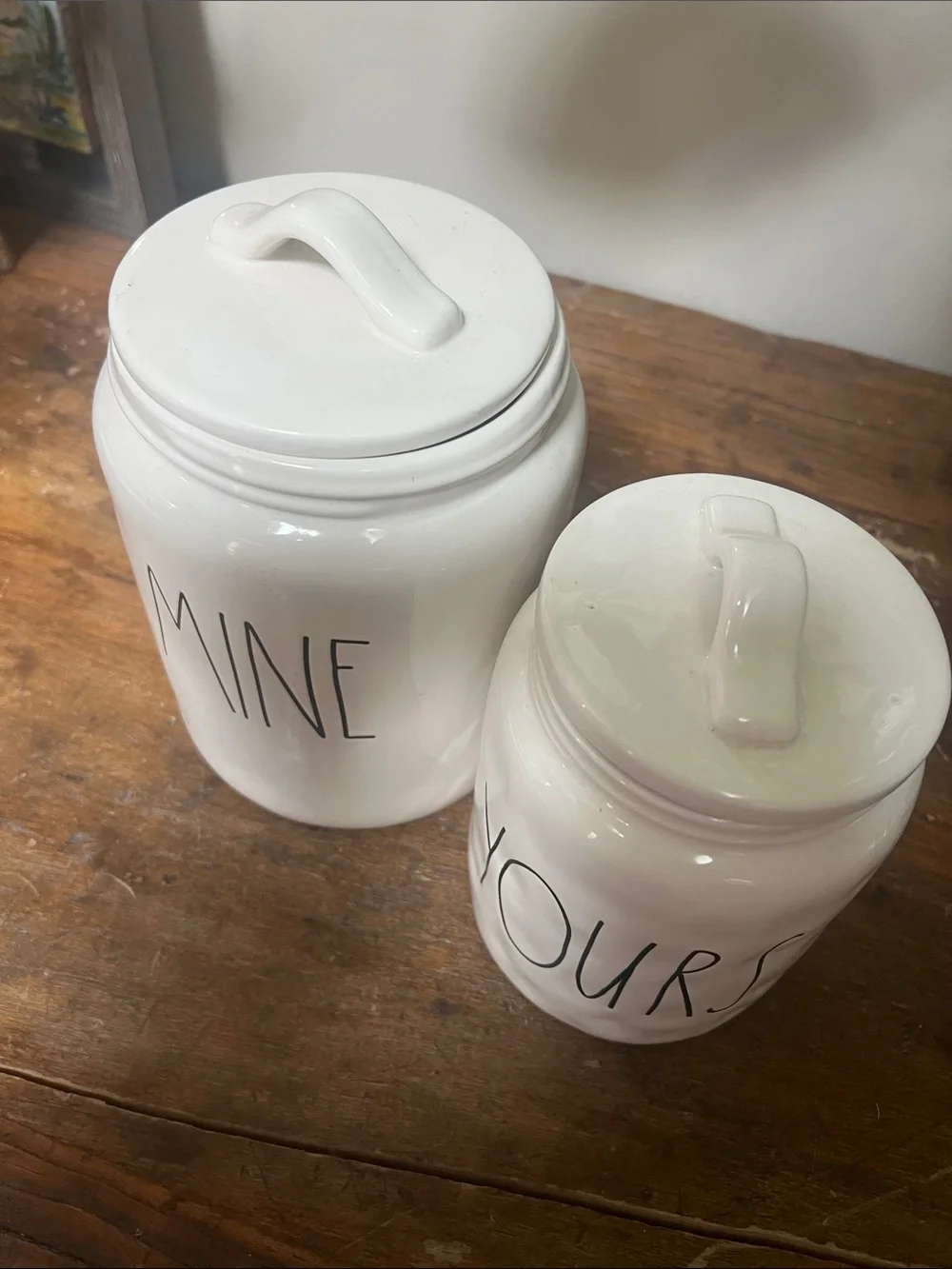 Rae Dunn Mine And Yours Candy Canisters